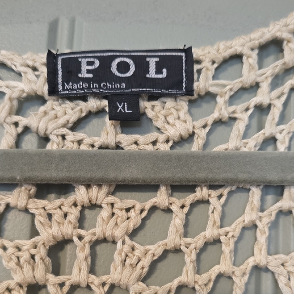 POL XL NWOT Cream Open-Knit Cardigan with Tassels - Picture 2 of 2